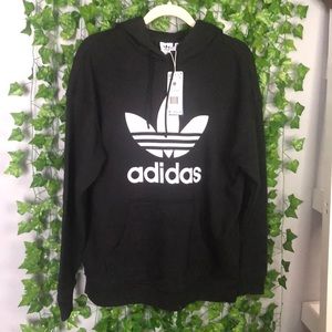 New with tags Adidas foil logo black hoodie size medium